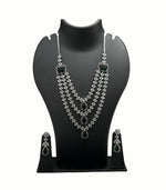 Load image into Gallery viewer, Emerald Royale Diamond-Style Long Necklace Set
