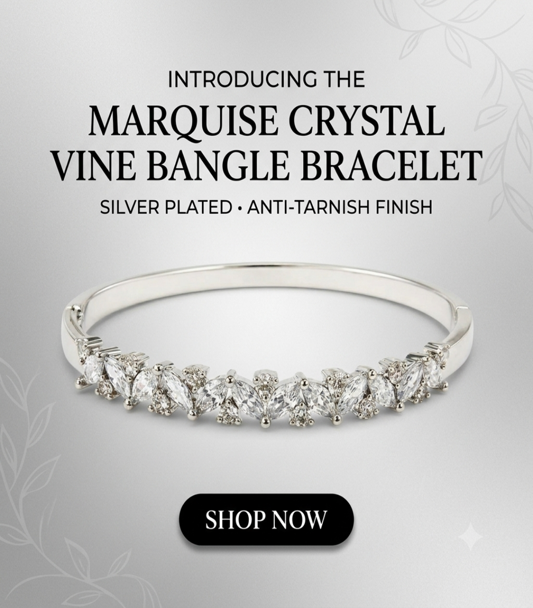 Marquise Crystal Vine Bangle Bracelet for Women