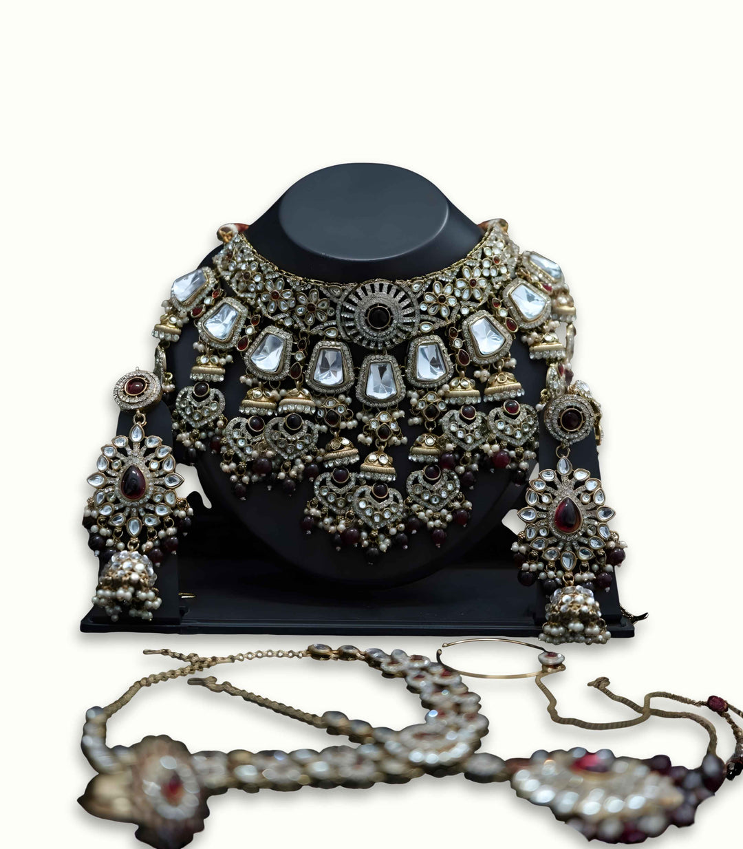 Heer Ivory & Ruby Kundan Set