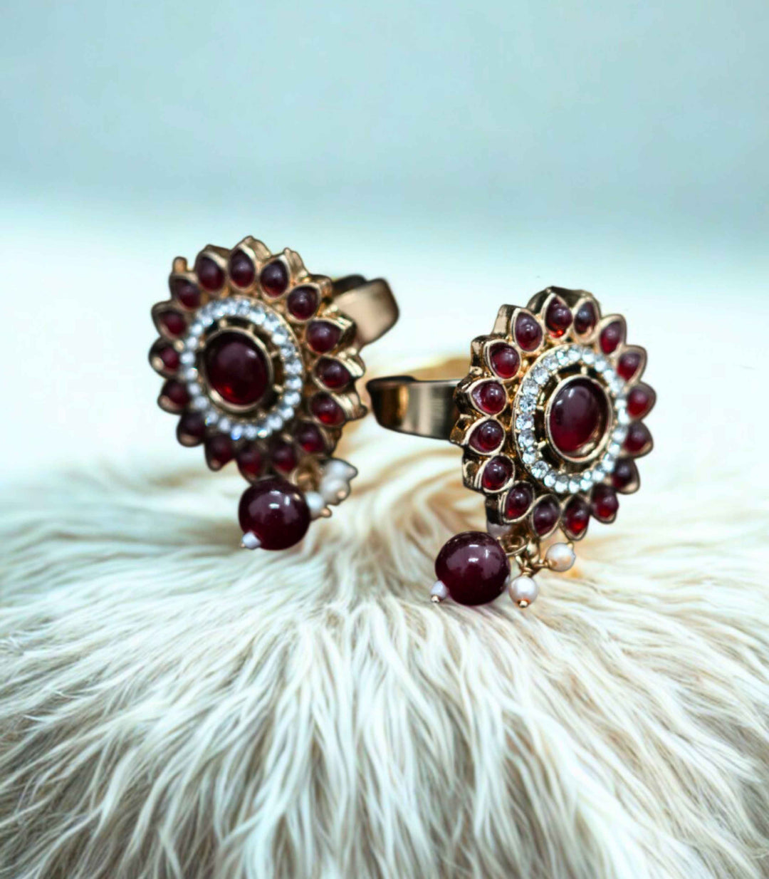 Heer Ivory & Ruby Kundan Set