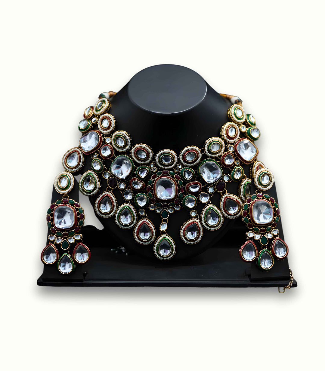 Maharani Emerald Polki Necklace Set