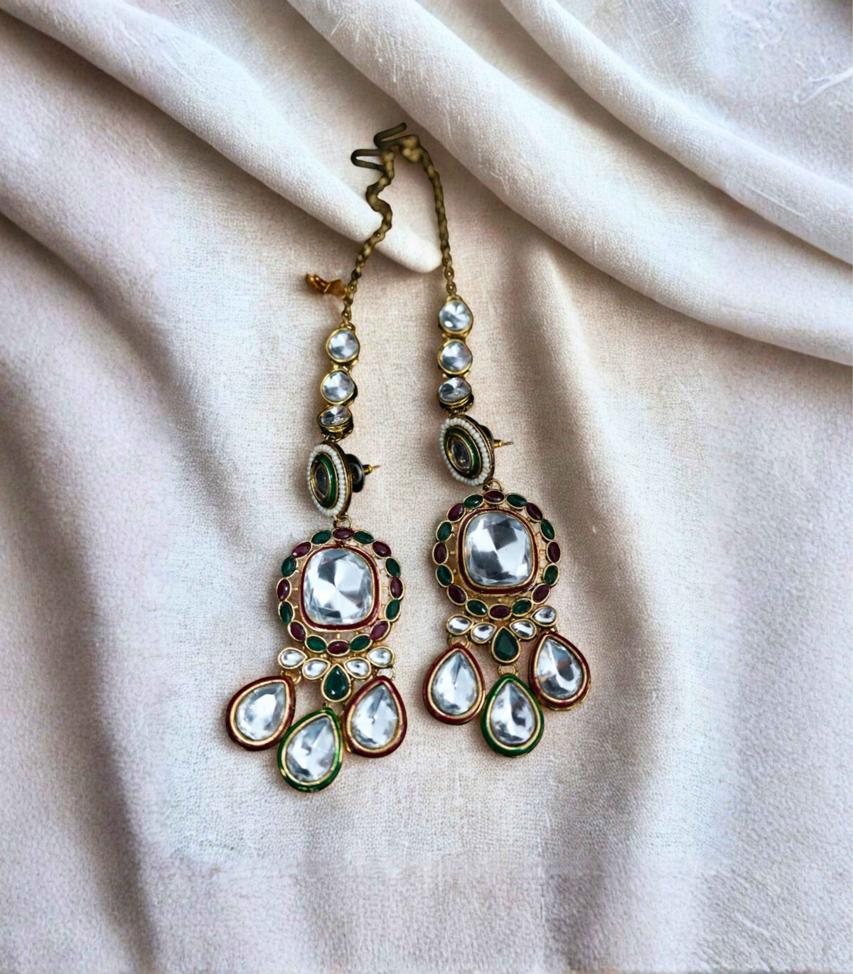 Maharani emerald polki necklace set