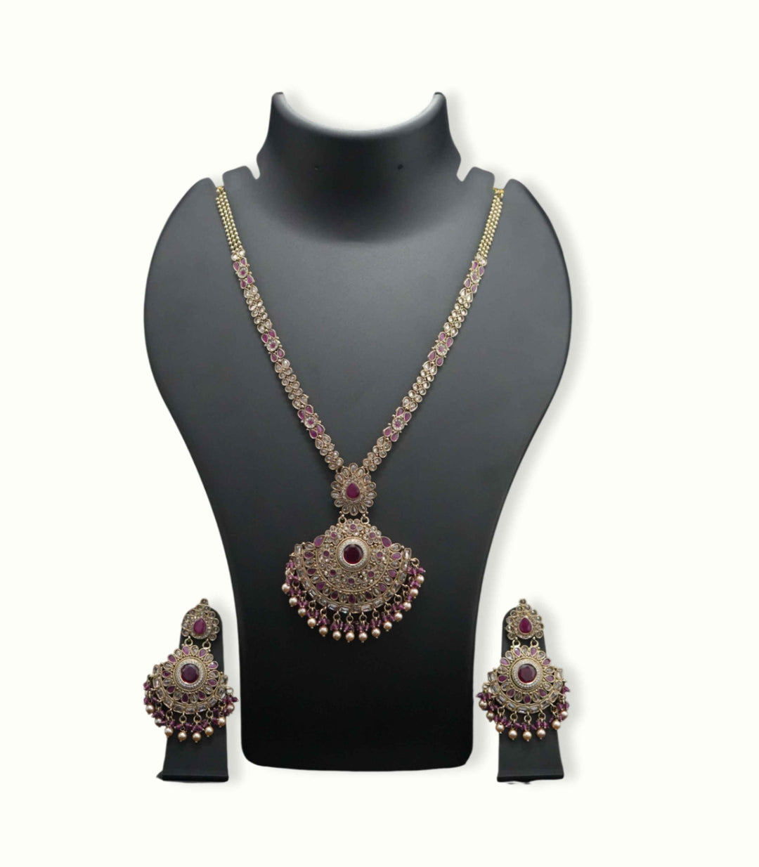 Zareen Ruby Heirloom Long Necklace Set