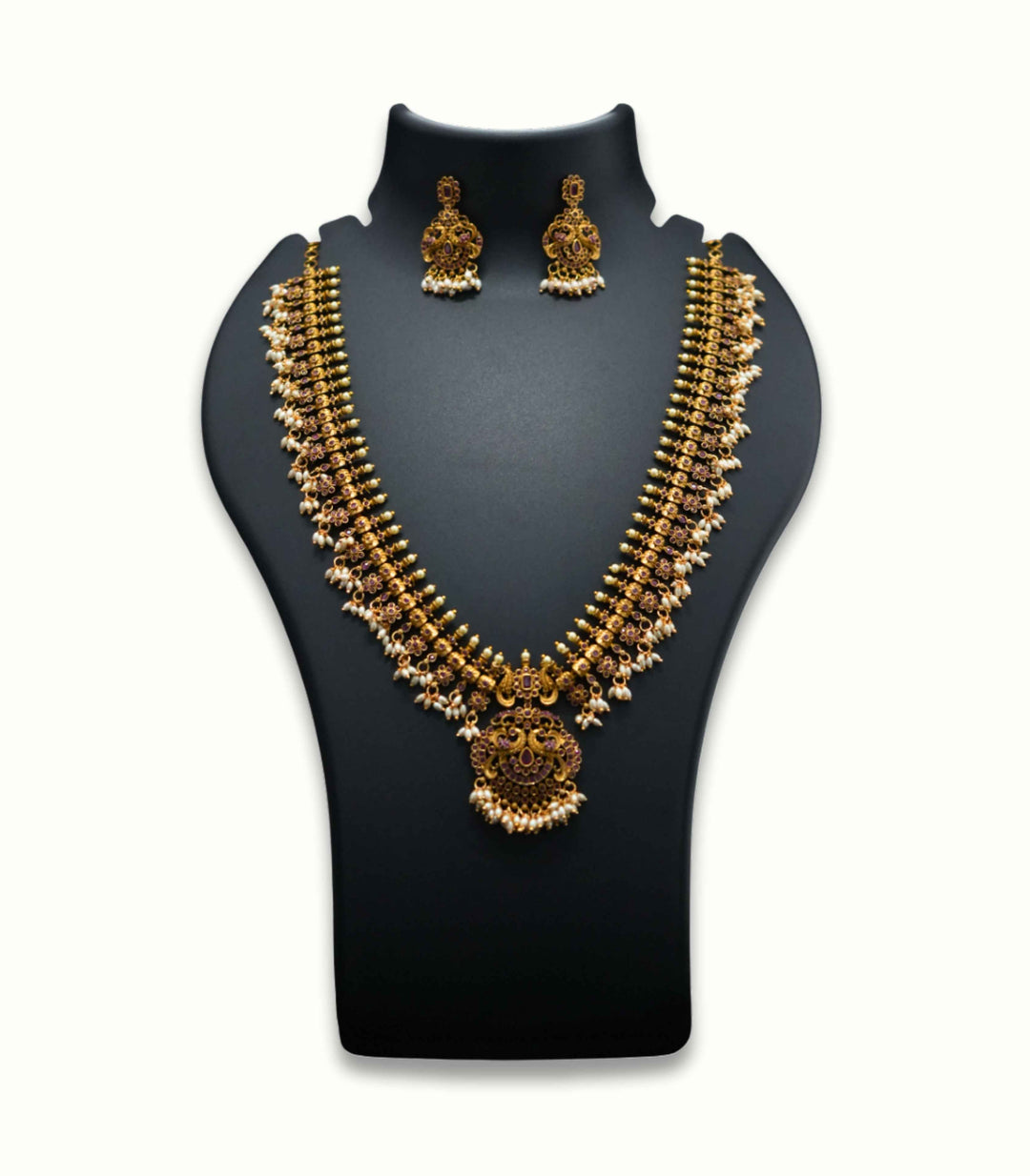 White Pearl Long Antique Necklace