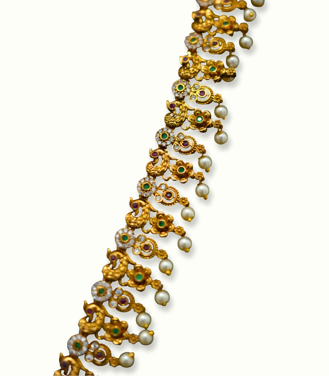 Antique Gold Finish Long Necklace