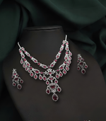 Load image into Gallery viewer, Crimson Empress Ruby Necklace Set | Bridal Jewellery Online India
