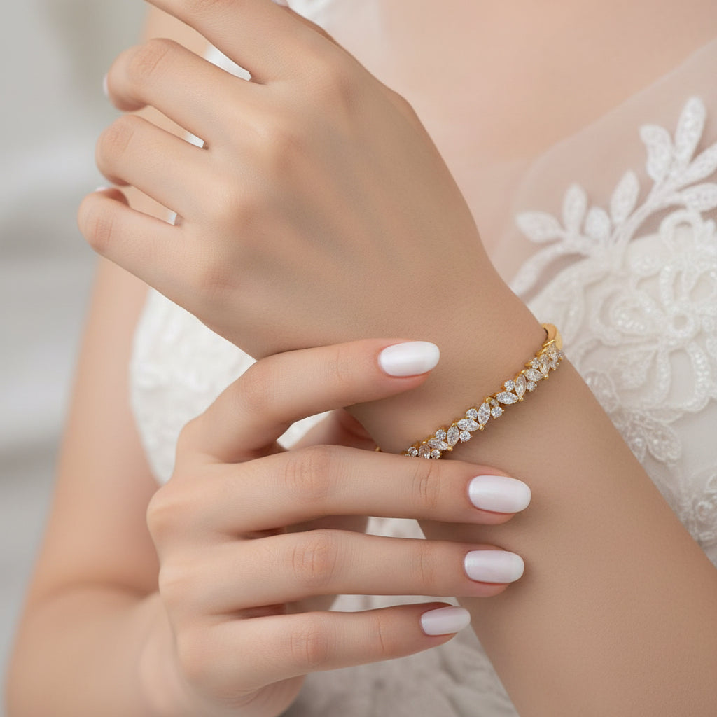 Gold marquise crystal bangle for women| daily wear