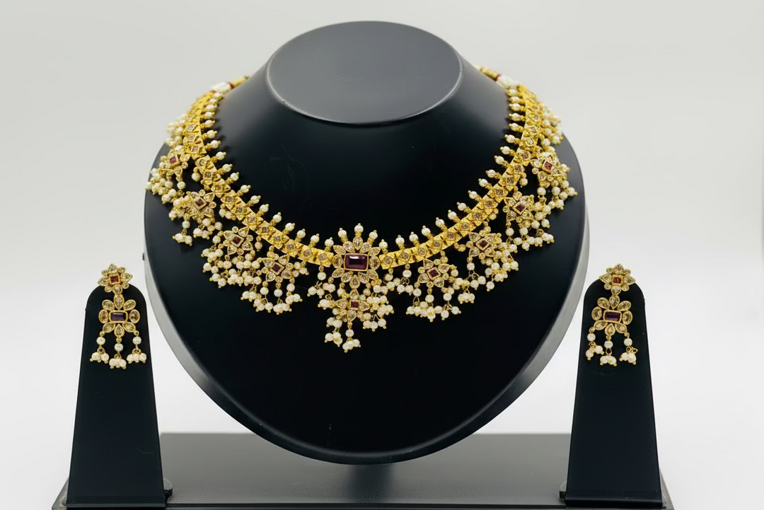 Royal Pearl Kundan Choker Set