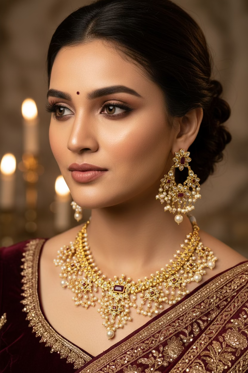 Royal Pearl Kundan Choker Set