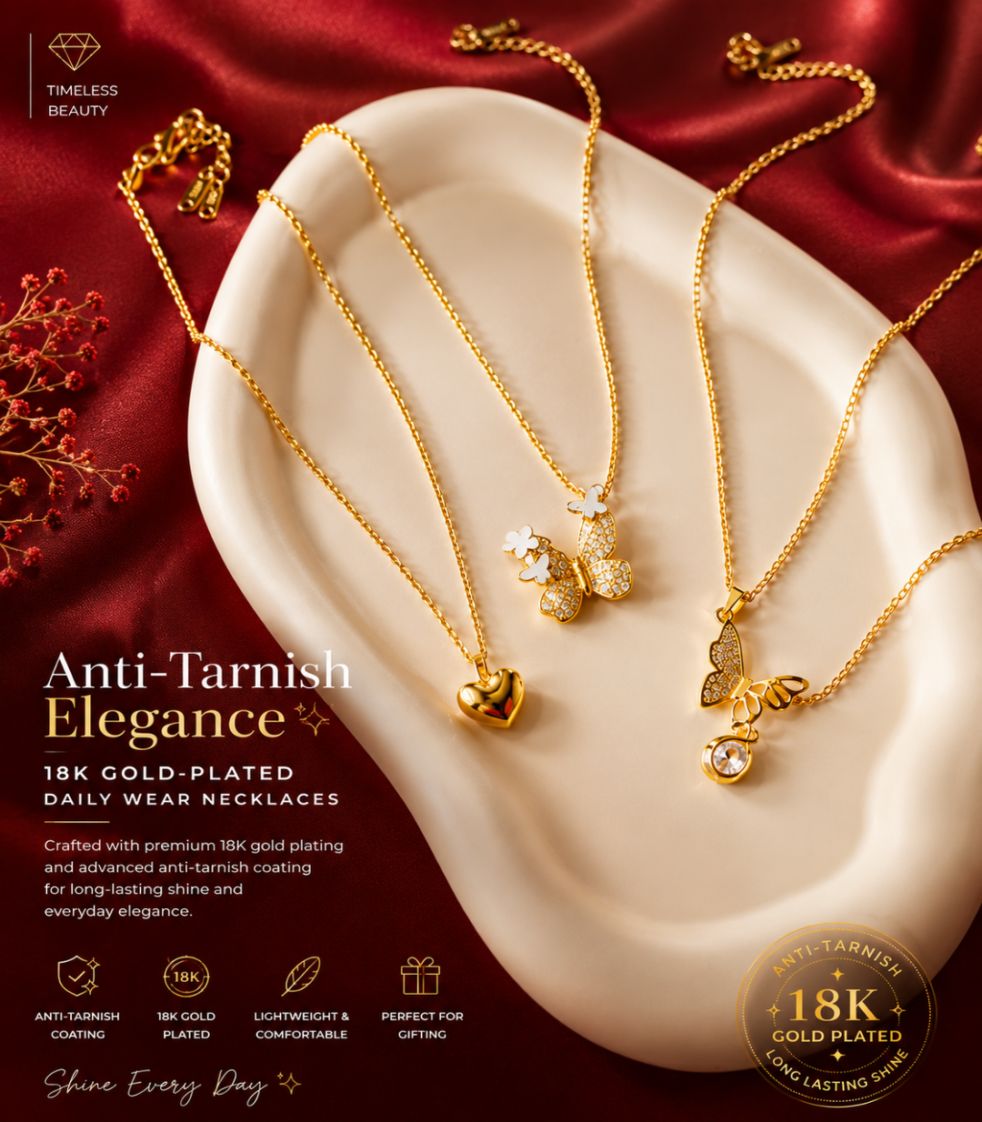 Anti-Tarnish Daily wear Necklace 18 K Gold Plated