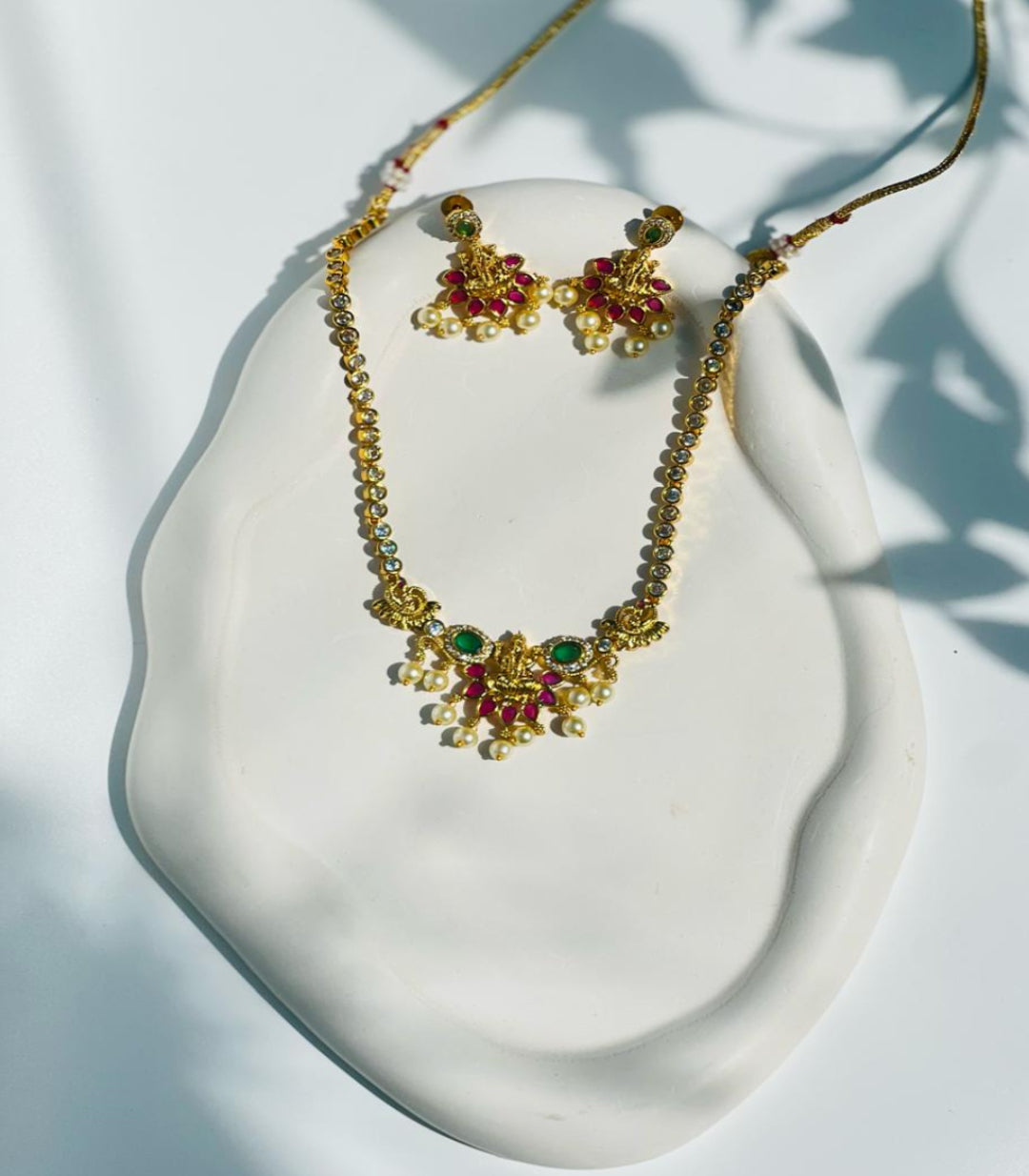 Royal Lakshmi Emerald Necklace Set | Premium Bridal Jewellery