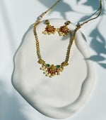 Load image into Gallery viewer, Royal Lakshmi Emerald Necklace Set | Premium Bridal Jewellery
