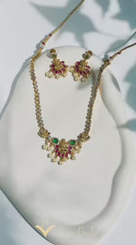 Load and play video in Gallery viewer, Royal Lakshmi Emerald Necklace Set | Premium Bridal Jewellery
